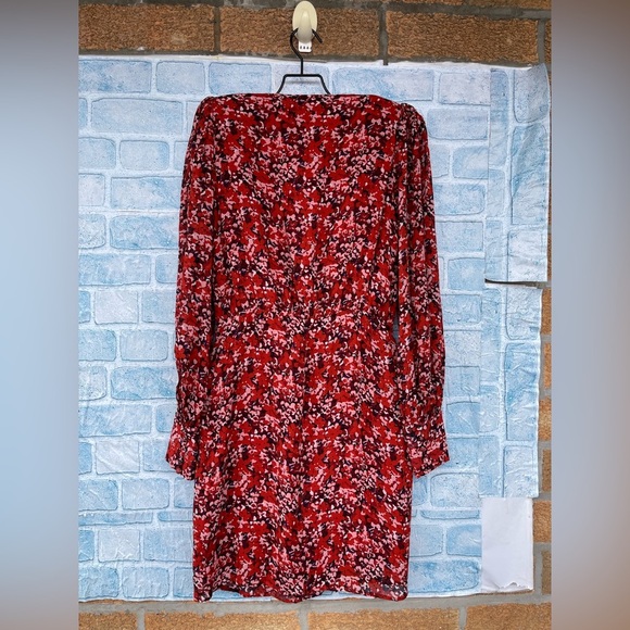 THE KOOPLES FLOWING RED DRESS WITH FLORAL MOTIF SIZE 0 - Picture 14 of 16